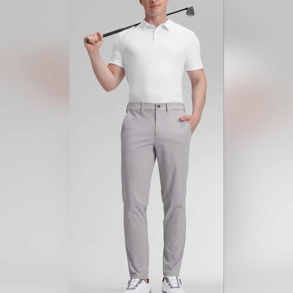 CRZ YOGA Mens Work Classic Fit All-Day Comfort Golf Pants Gray Size 34